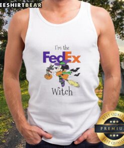 Awesome Minnie Mouse FedEx Witch Trick or Treat Halloween Tank Top featuring playful design for festive celebrations.