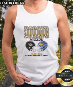 Awesome Missouri Tigers vs Kansas University football Border Showdown champs tank top for 2025 season.