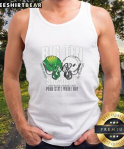 Awesome Penn State Nittany Lions dueling Oregon Ducks Big Ten 2025 white-out tank top displayed on a mannequin.