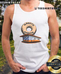 Awesome Randy's Donut Shop tank top featuring a vibrant donut graphic and trendy design, perfect for donut lovers.