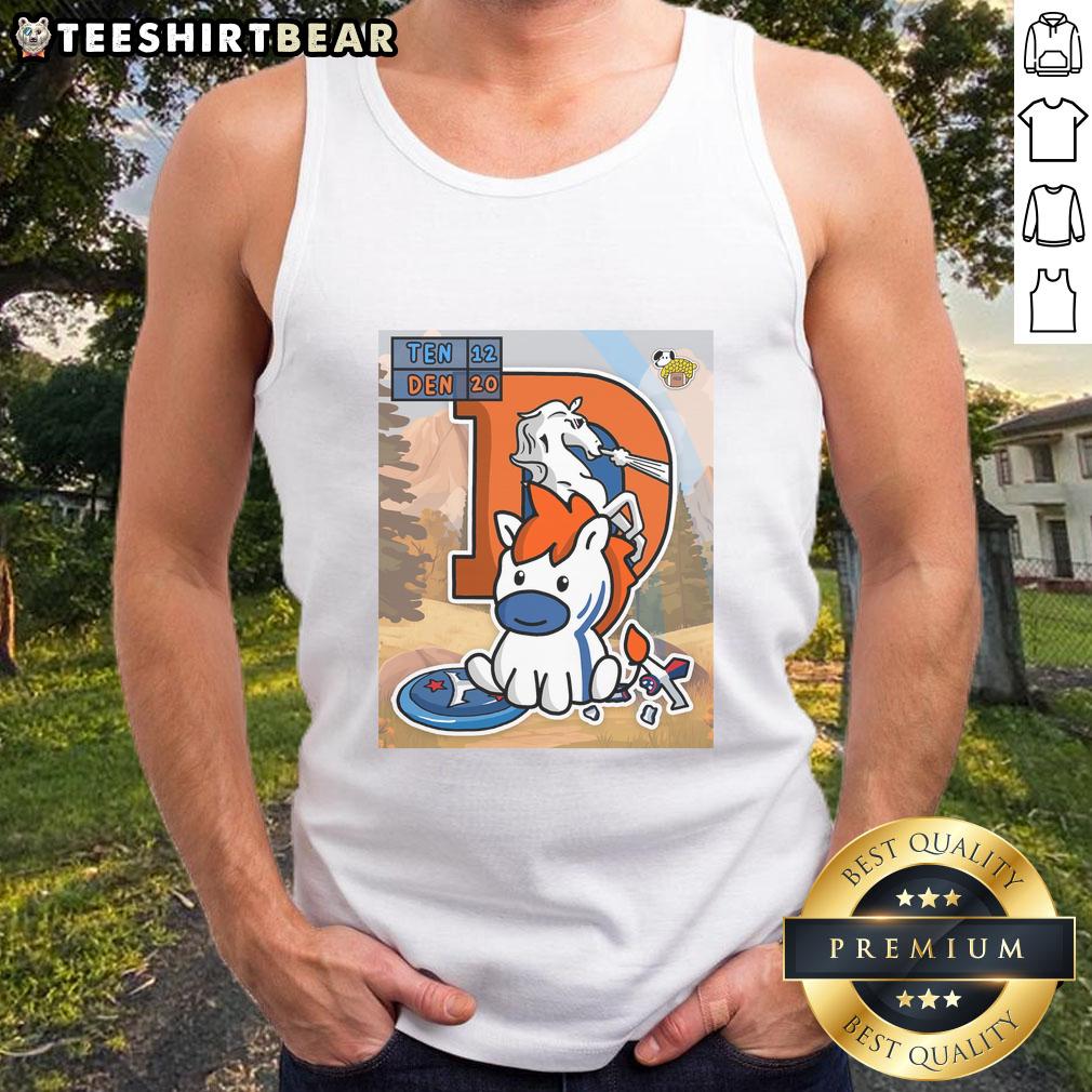 Denver Broncos tank top featuring 'W' logo celebrates opening day victory over Tennessee Titans.