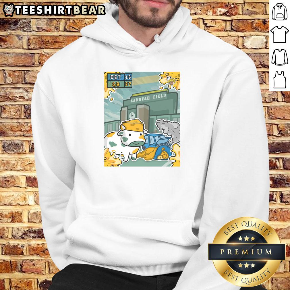 Awesome Green Bay Packers hoodie featuring a bold design against the Detroit Lions, perfect for fans of both teams.