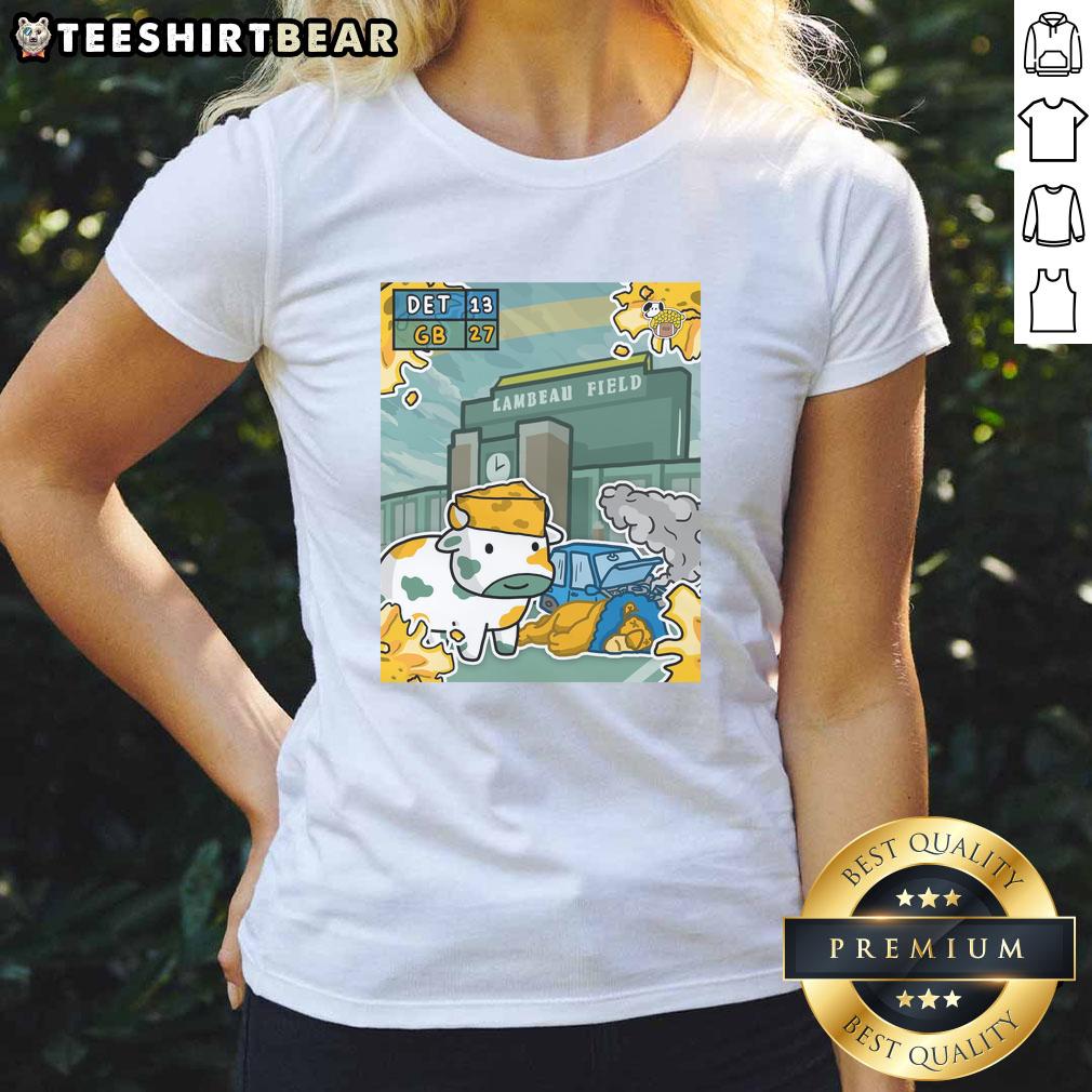 Green Bay Packers ladies tee featuring a vibrant design celebrating their victory over the Detroit Lions.