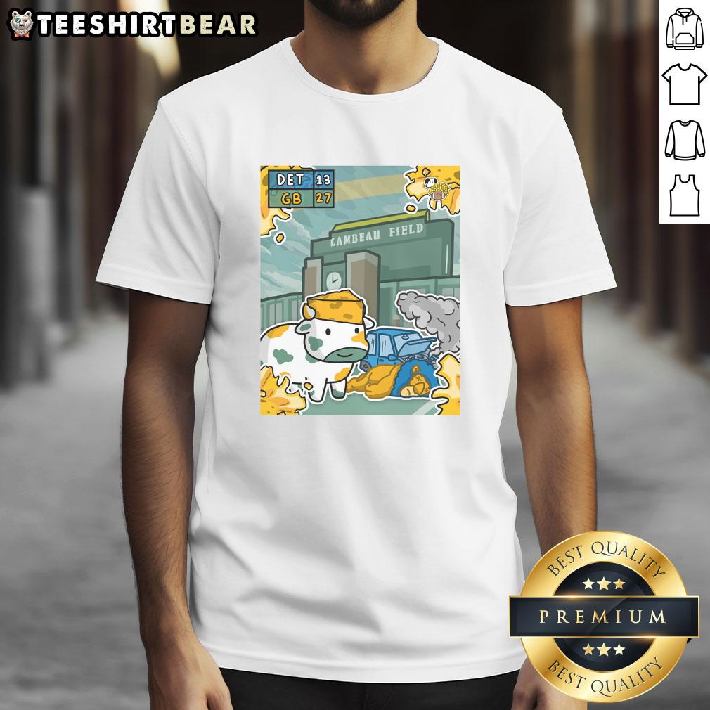 Awesome Green Bay Packers T-Shirt featuring a fun design against the Detroit Lions, perfect for football fans.