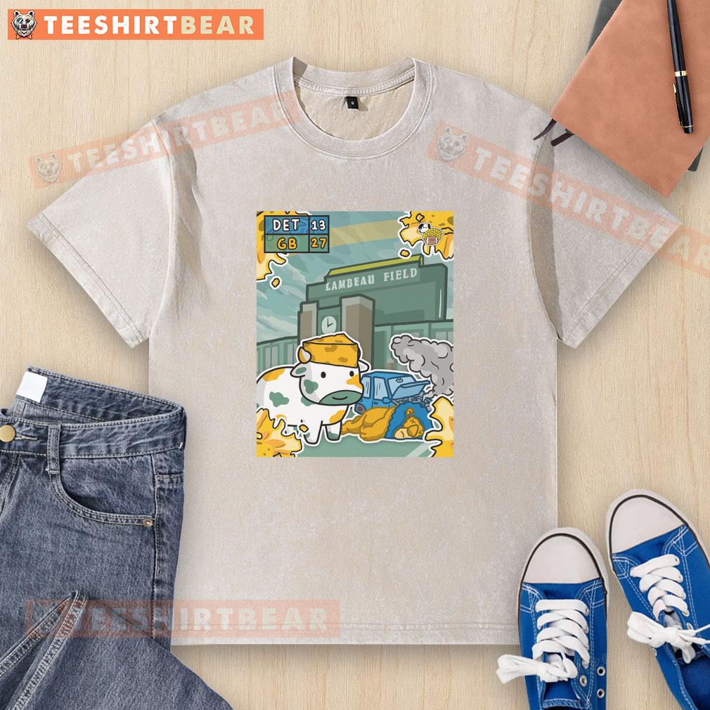 Awesome Green Bay Packers washed t-shirt featuring a vintage design celebrating the team's victory over the Detroit Lions.