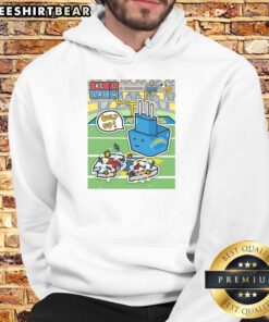 Los Angeles Chargers hoodie celebrating victory over Kansas City Chiefs in Brazil, showcasing fan spirit and team pride.