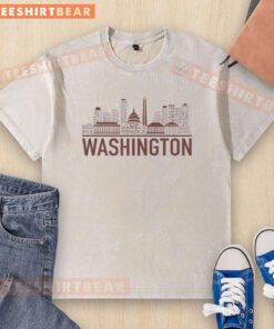 Awesome Washington Commanders city washed t-shirt featuring vintage design and team logo in vibrant colors.