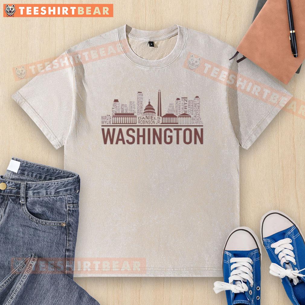 Awesome Washington Commanders city washed t-shirt featuring vintage design and team logo in vibrant colors.