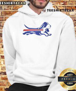 Alt Text: Cute Bassett Hound parody logo on a Buffalo Bills football hoodie, perfect for dog lovers and NFL fans alike.