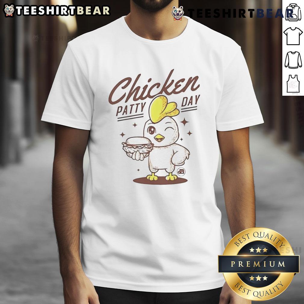 Cute Chicken Patty Day T-Shirt featuring a whimsical chicken graphic and vibrant colors, perfect for poultry lovers.