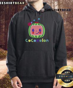 Cute Cocomelon cartoon watermelon character hoodie for kids, featuring vibrant colors and playful design, perfect for toddlers.
