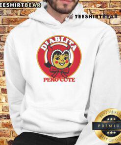 Funny Diablita Pero Cute Ringer Hoodie featuring a playful devil graphic, perfect for a stylish and quirky look.
