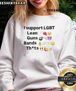 Funny I Support LGBT Lean Guns Bands sweatshirt design featuring vibrant colors and playful graphics promoting inclusivity.