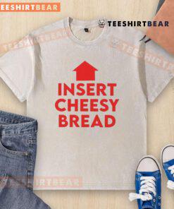 Funny cheesy bread humor graphic on a washed t-shirt, perfect for food lovers and casual wear enthusiasts.