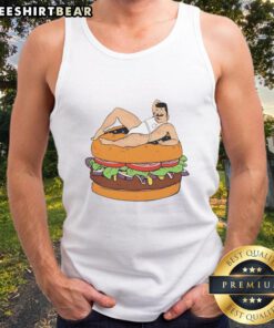 Funny Bob Belcher bisexuals hamburger cartoon tank top featuring vibrant colors and playful design, perfect for fans.
