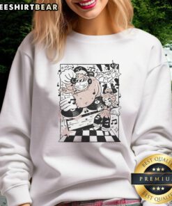 Funny Retro Donkey Kong DJ Music Battle sweatshirt featuring a whimsical rhythmic duo design in vibrant colors.
