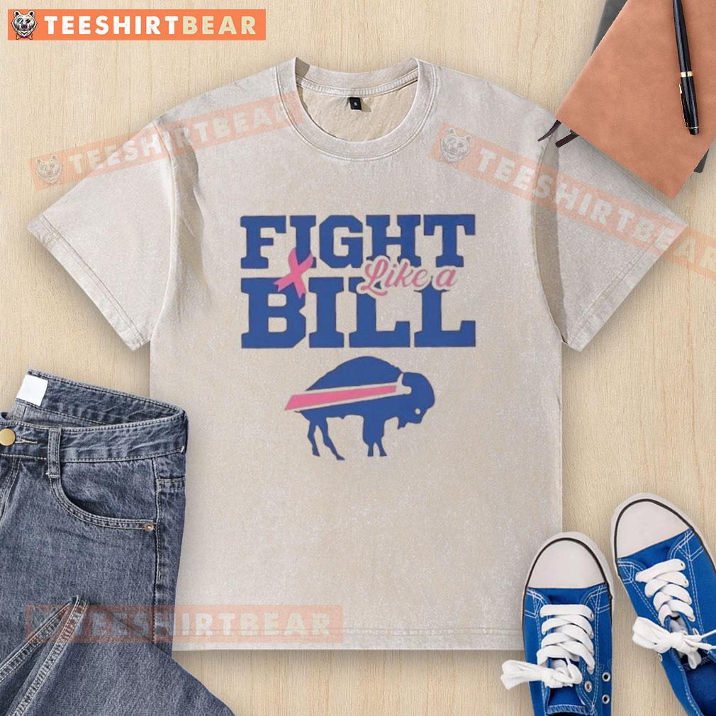 Good Breast Cancer Awareness Fight Like A Buffalo Bills washed t-shirt featuring a bold graphic design and vibrant colors.