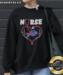 Good Buffalo Bills Nurse Heartbeat Sweatshirt showcasing a heart design, perfect for healthcare fans and team supporters.