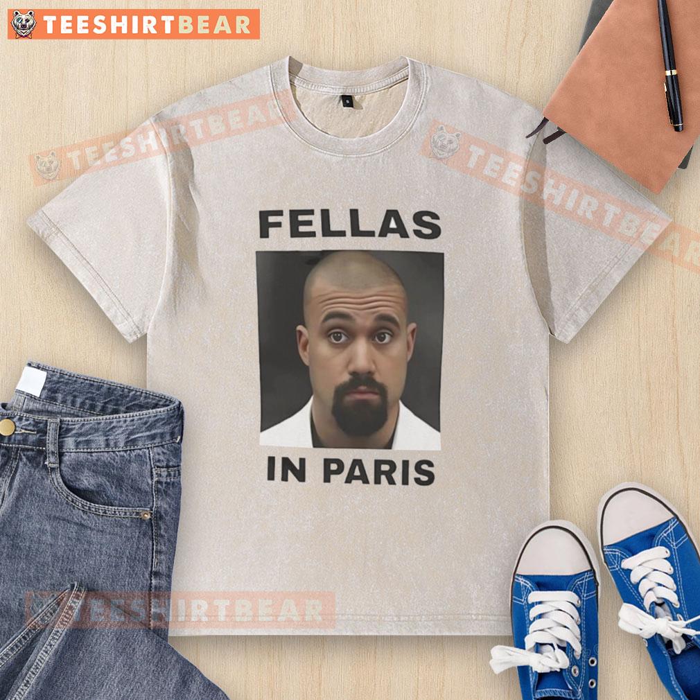 Good Fellas in Paris meme on a washed t-shirt featuring iconic characters in a humorous scene.