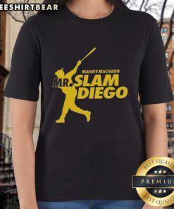 Good Manny Machado Mr. Slam Diego Ladies Tee featuring a stylish design for fans of San Diego Padres baseball.