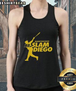 Good Manny Machado Mr. Slam Diego tank top featuring vibrant graphics and team colors, perfect for Padres fans.