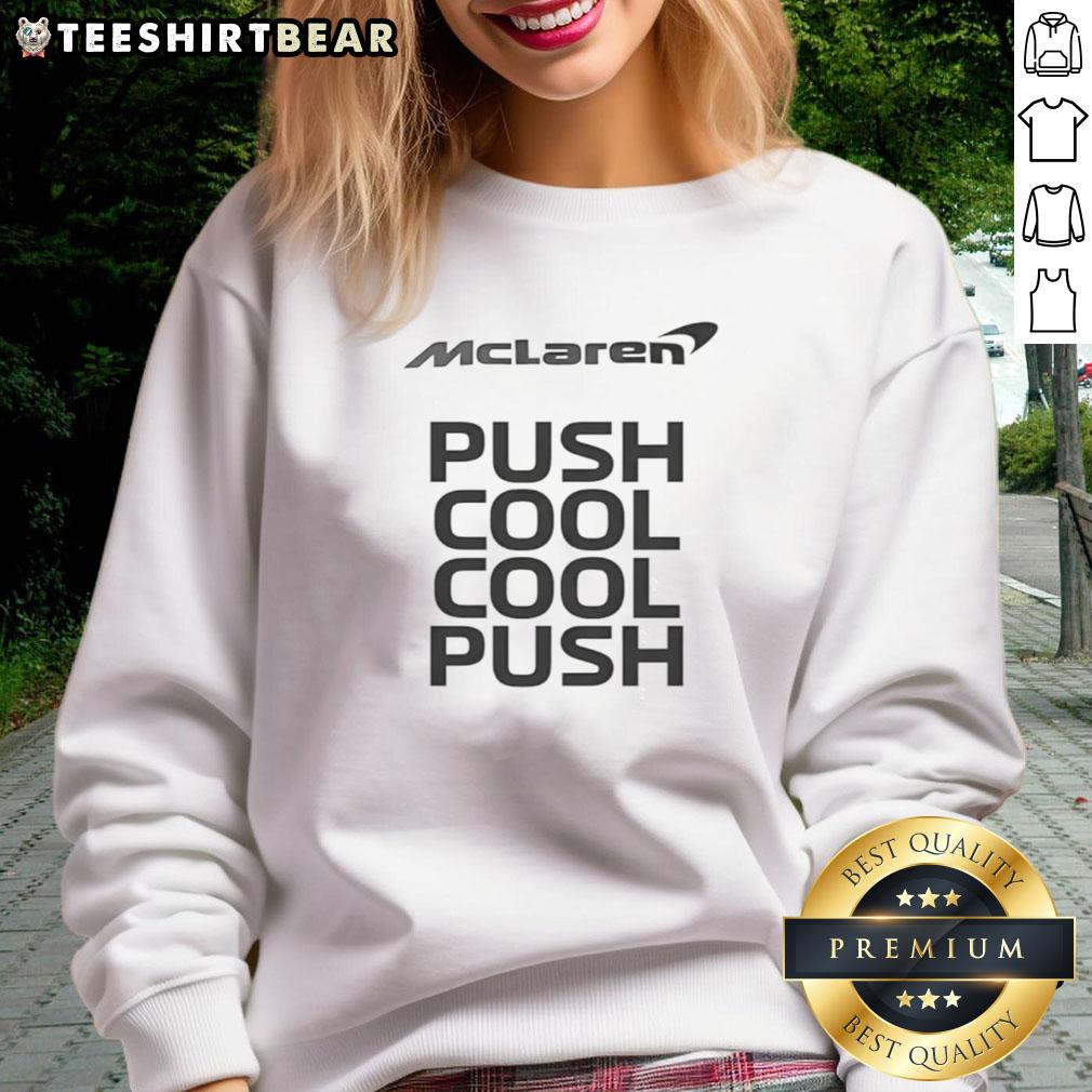 Good Martin Brundle Push Cool Cool Push Sweatshirt in vibrant colors, perfect for casual wear and motorsport fans.