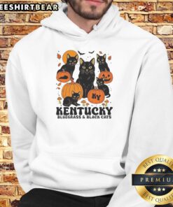 Alt Text: Good The Bluegrass and Black Cats Halloween Pumpkin Hoodie featuring a spooky pumpkin design and cozy fit.