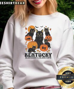 Good The Bluegrass and Black Cats Halloween Pumpkin Sweatshirt featuring spooky designs and vibrant autumn colors.