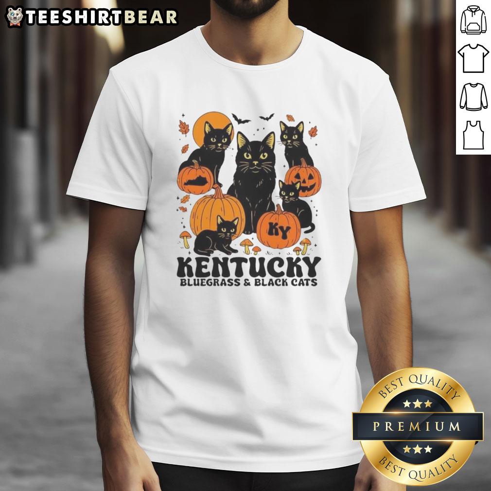 Good The Bluegrass And Black Cats Halloween Pumpkin T-Shirt featuring festive designs and vibrant colors for Halloween fun.