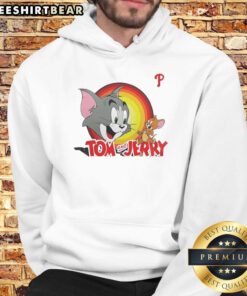 Good Tom and Jerry X Philadelphia Phillies hoodie featuring vibrant graphics and a cozy design for fans.