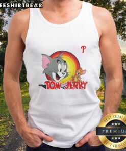 Good Tom and Jerry X Philadelphia Phillies tank top featuring vibrant graphics and a sporty design for fans.