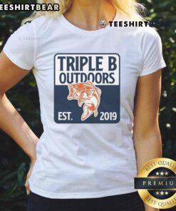 Good Triple B Outdoors Bass Fishing Est. 2019 ladies tee featuring a stylish design for outdoor enthusiasts.