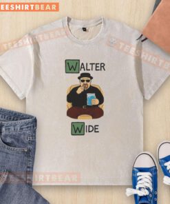 Good Walter White Breaking Bad caricature on a washed white t-shirt, perfect for fans of the iconic TV series.