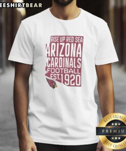 Hot Arizona Cardinals Football t-shirt, Est 1920, featuring 'Rise Up Red Sea' slogan perfect for fans.