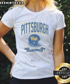 Alt Text: Vintage Prime Play Ladies Tee featuring Pittsburgh Panthers logo in stylish design for fans and sports enthusiasts.
