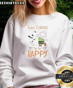 Cozy Nice Snoopy sweatshirt with 'Today I Choose To Be Happy' text, perfect for cheerful casual wear.