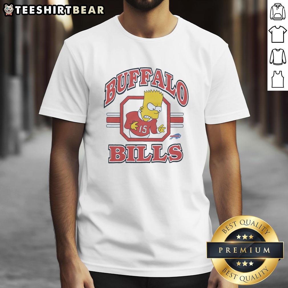 Nice The Simpsons Bart X Buffalo Bills T-Shirt featuring Bart Simpson in Buffalo Bills colors, perfect for fans and collectors.