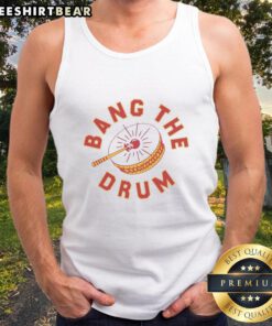 Official Bang The Drum Tank Top featuring a vibrant design, perfect for summer music festivals and casual wear.