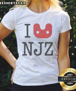 Official I Love NJZ Ladies Tee in vibrant colors, showcasing a stylish design perfect for New Jersey fans.