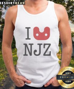 Official I Love NJZ tank top featuring a vibrant design, perfect for summer wear and showing New Jersey pride.