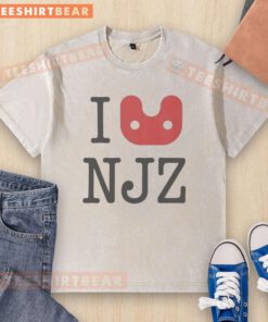 Official I Love NJZ washed t-shirt in soft cotton, perfect for casual wear and showcasing New Jersey pride.