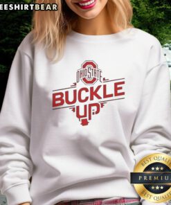 Official Ohio State Buckle Up Sweatshirt featuring the iconic logo, perfect for fans and casual wear.