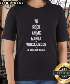 Official Yo Rock Anime Manga Videojuegos Un Virgen Antisocial Ladies Tee featuring vibrant graphic design and stylish fit.