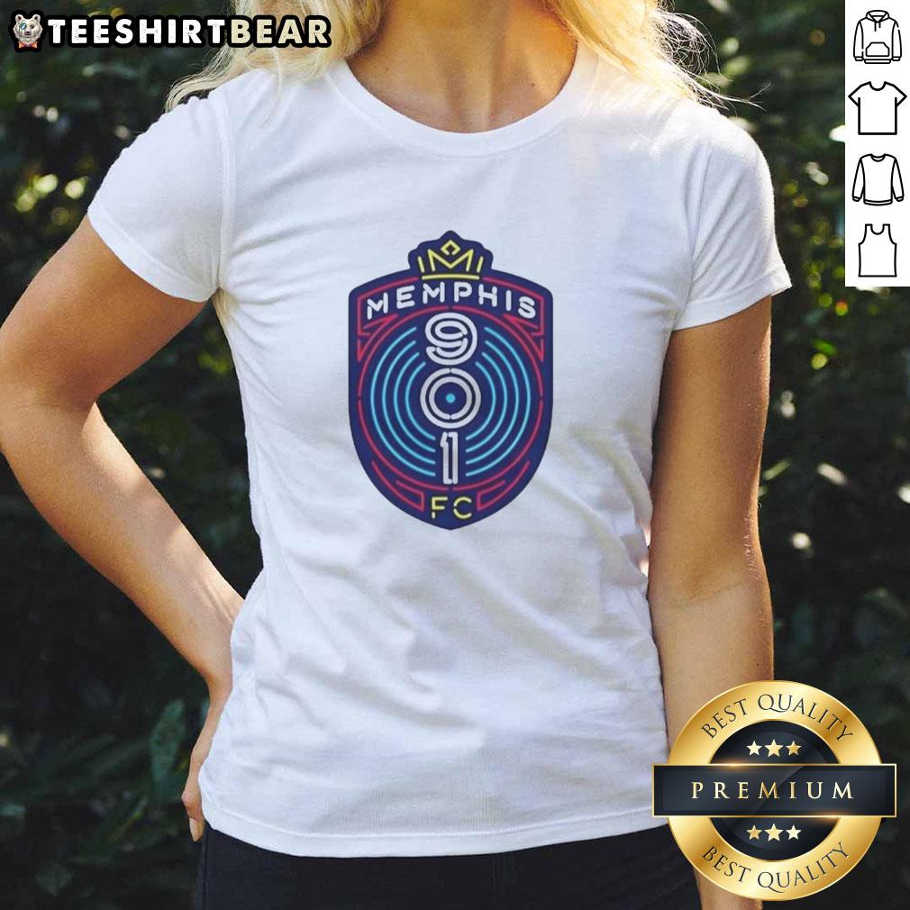 Original 901 Memphis FC Logo Ladies Tee showcasing a stylish design for fans of Memphis soccer.