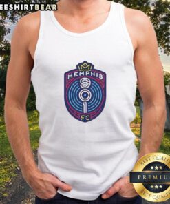 Original 901 Memphis FC logo tank top featuring vibrant colors and bold design, perfect for soccer fans.