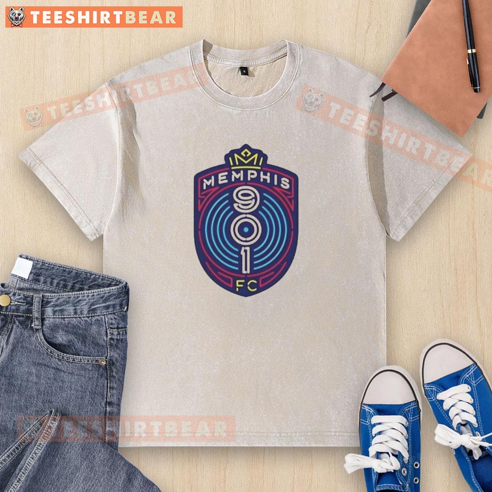 Original 901 Memphis FC Logo Washed T-Shirt featuring distressed design and vibrant team colors.