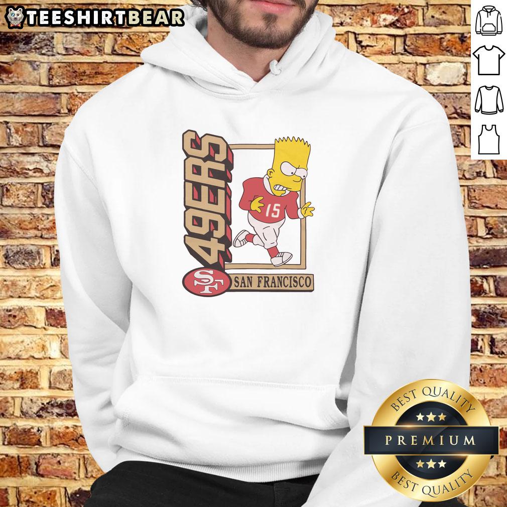 Original The Simpsons Bart X San Francisco 49ers hoodie featuring Bart Simpson in 49ers gear, perfect for fans.