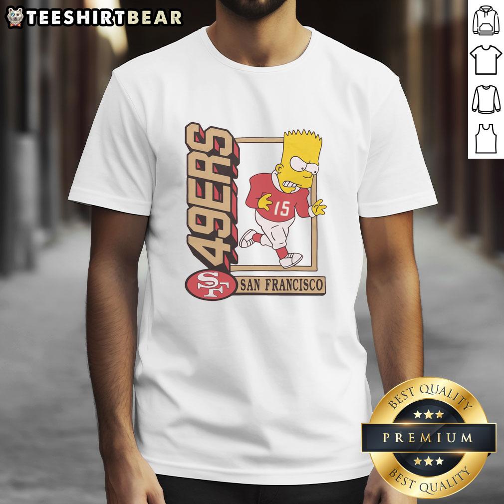 Original The Simpsons Bart X San Francisco 49ers T-Shirt featuring Bart Simpson in a 49ers jersey design.