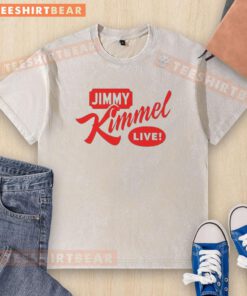 Alt Text: Premium Jimmy Kimmel Live comedy classic logo washed t-shirt featuring a vintage design and soft fabric for comfort.