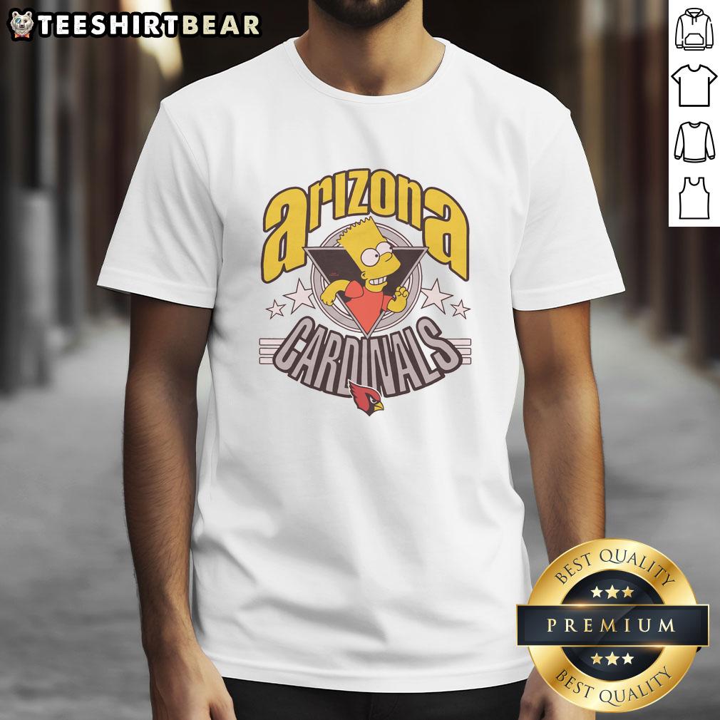 Premium The Simpsons Bart X Arizona Cardinals T-Shirt featuring vibrant graphics of Bart Simpson in Cardinals gear.